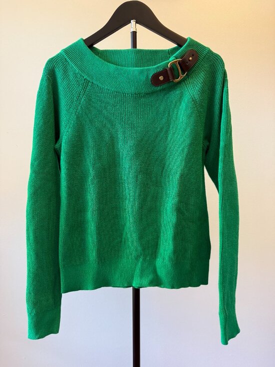 Ralph Lauren Black Label Sweaters - Ralph Lauren Black Label Emerald Green Sweater Size Medium Equestrian Buckle
